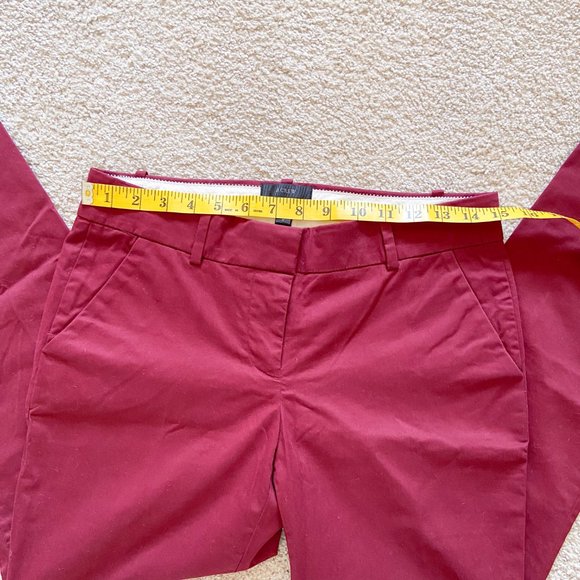 NWOT maroon J crew Cafe Capri pants size 0 - Picture 5 of 14